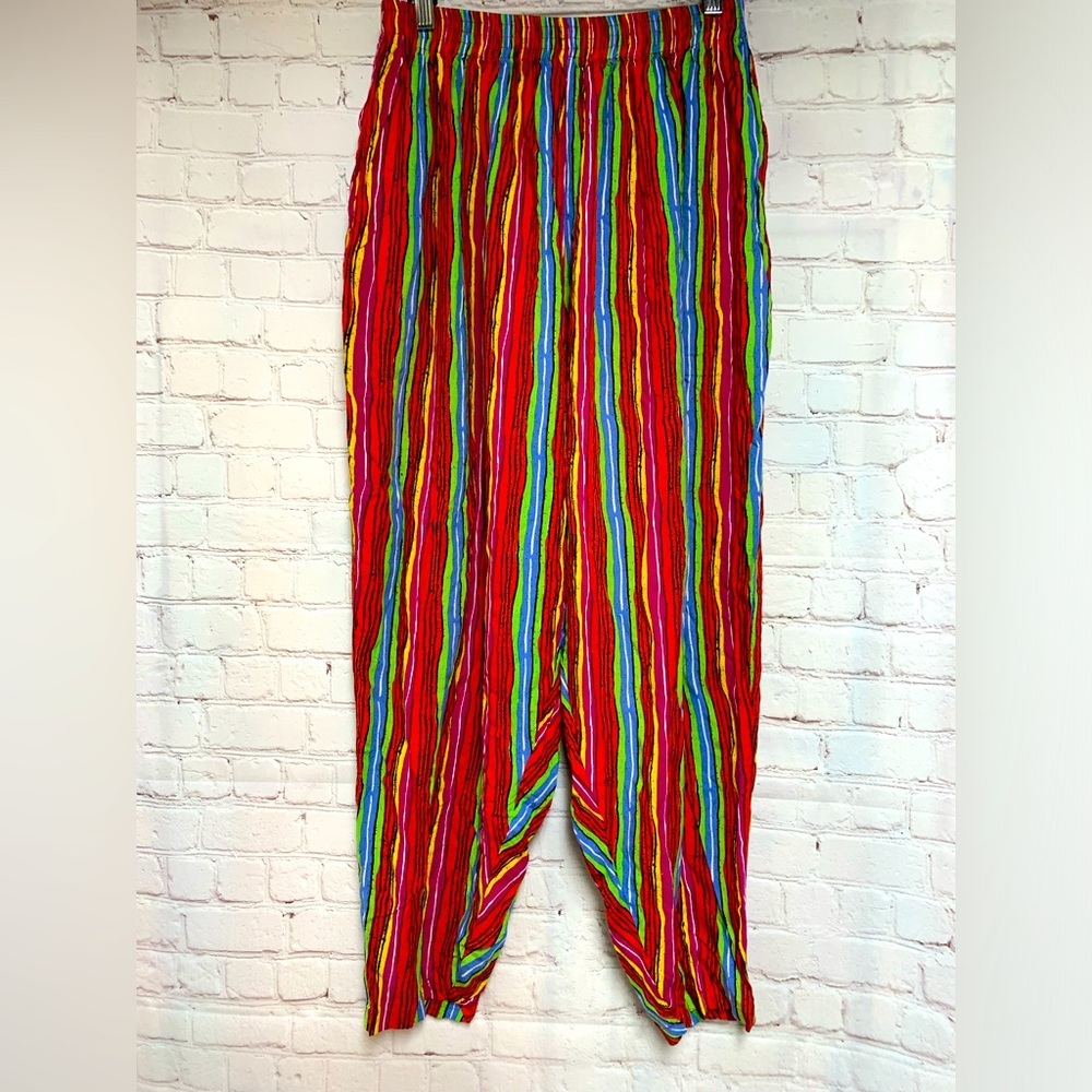 Vintage WeBeBop Striped MC Hammer Harem Pants Size 1X 36”​
